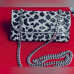 C & G Black/Silver Rhinestone Bag